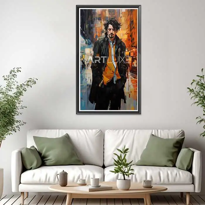 Tableau Homme chic noir cheveux