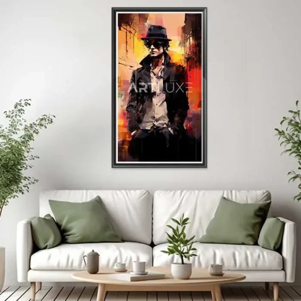 Tableau Homme en chapeau style européen