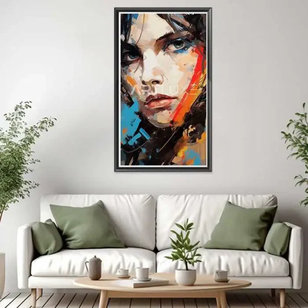 Tableau femme aux yeux bleus