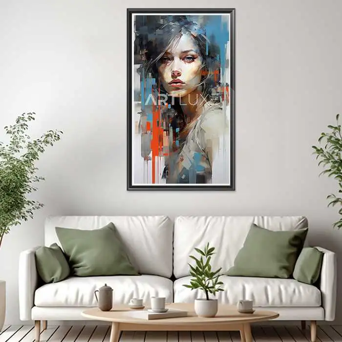 Tableau numérique d'un visage de femme