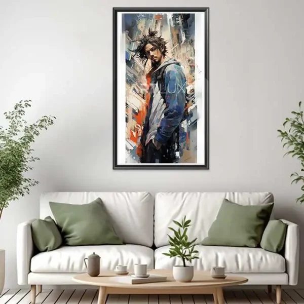 Tableau homme aux cheveux longs