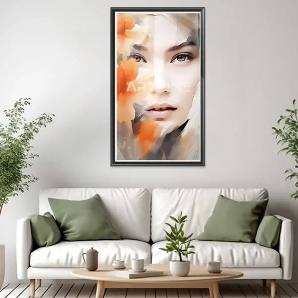 Tableau femme avec des fleurs dans les cheveux