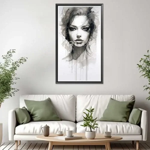 Tableau femme aux yeux bleus