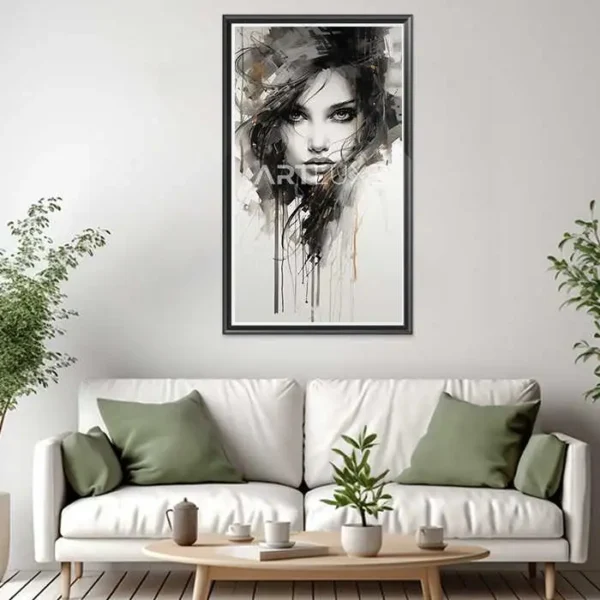Tableau femme aux cheveux longs