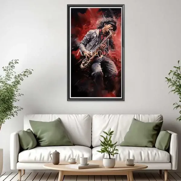 Tableau homme jouant du saxophone