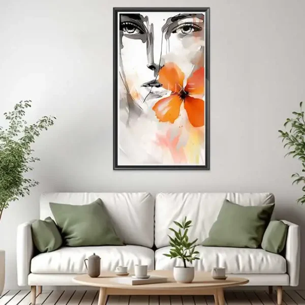 Tableau femme avec une fleur dans les cheveux