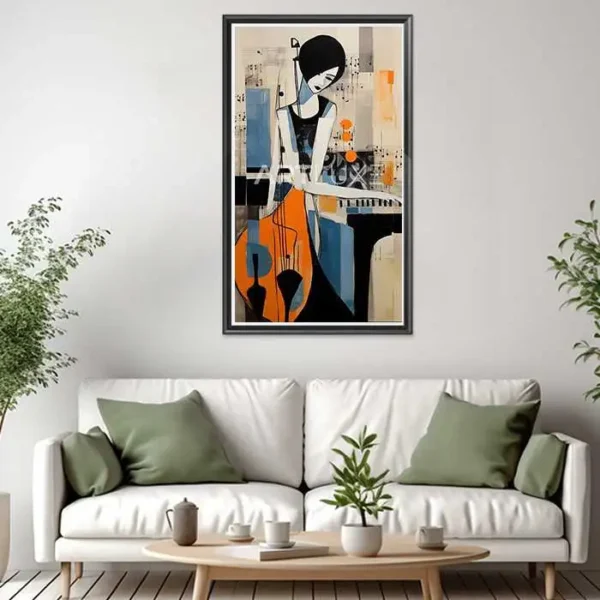Tableau femme jouant du piano