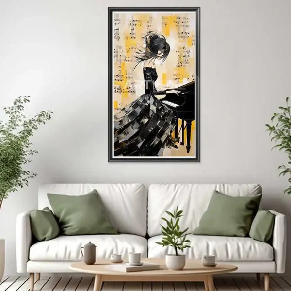 Tableau femme jouant du piano