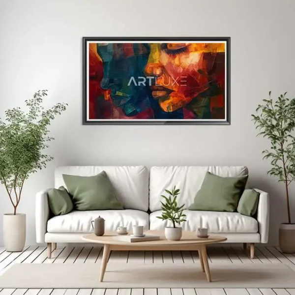 Tableau visage de femme avec plusieurs couleurs