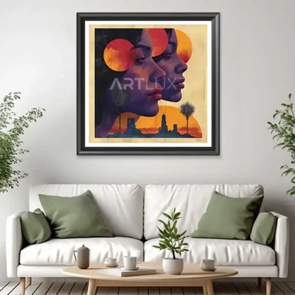 Tableau de deux femmes face à face