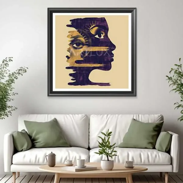 Tableau visage d'une femme avec un oeil dessus