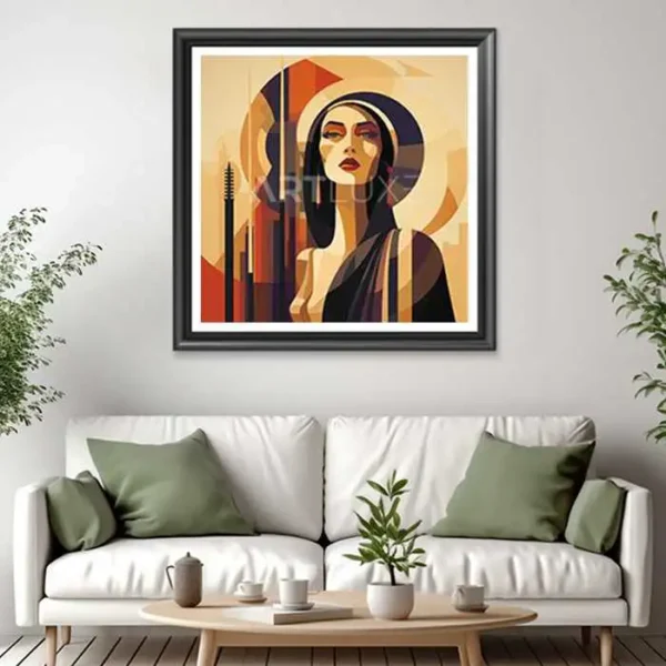 Tableau femme avec un chapeau noir