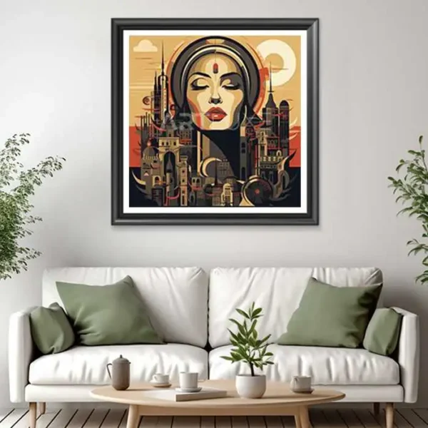 Tableau femme avec les yeux fermés