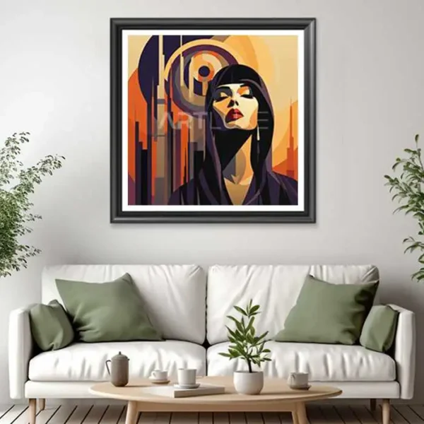 Tableau femme avec les yeux fermés
