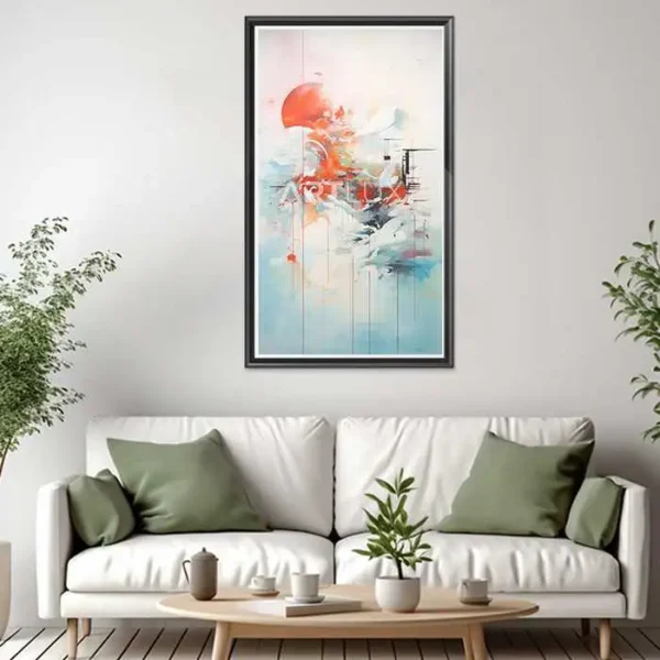 Tableau abstraite avec du rouge