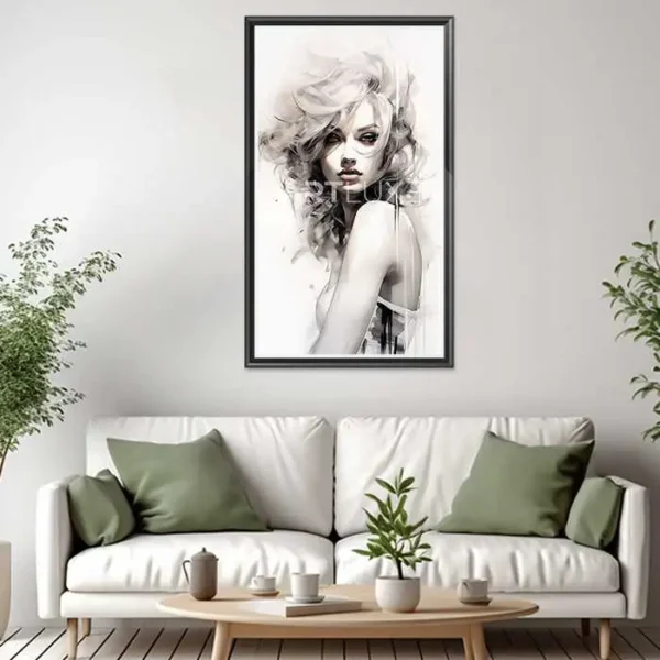 Tableau femme aux cheveux longs