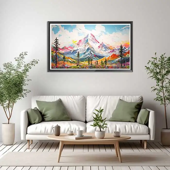 Tableau montagne avec des arbres au premier plan par Reynolds Beal