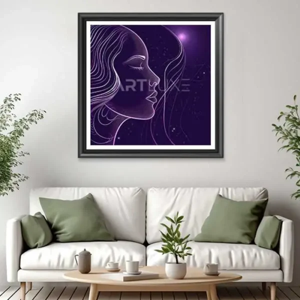 Tableau femme les yeux fermés,