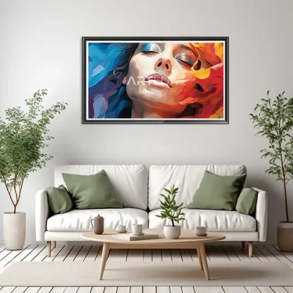 Tableau femme avec les yeux fermés